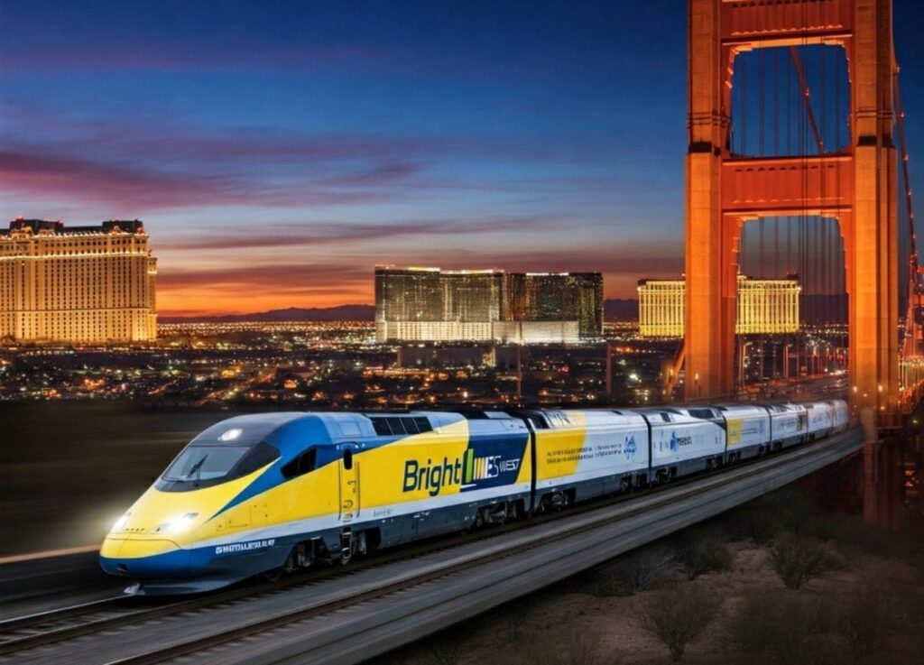 „Brightline“ greitasis geležinkelis galėtų sujungti Vegasą su San Fran
