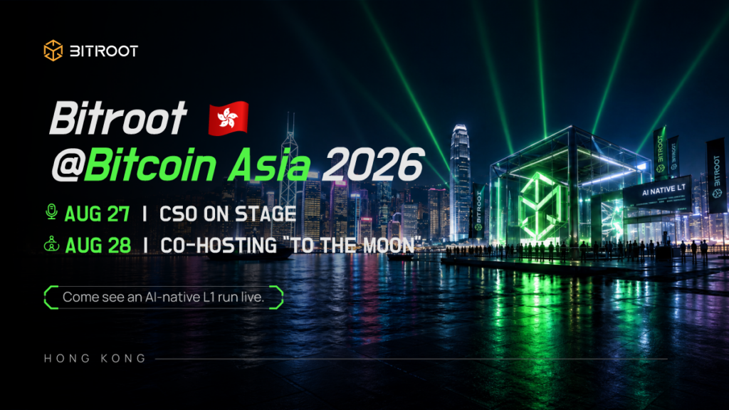 Bitroot Brings 100,000-TPS Parallel-EVM AI Layer-1 to Bitcoin Asia 2026